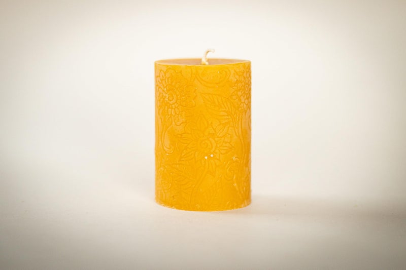 Bee The Light BeeTheLight Beeswax Pillar Candle - 100% Pure Bees Wax - Choose Your Size and Color - Up to 72 Hour Burn Time - Approx. 2x3, 3x4, 3x6 - Unscented - Natural Light Honey Scent (Natural Yellow, Small) - Image 3